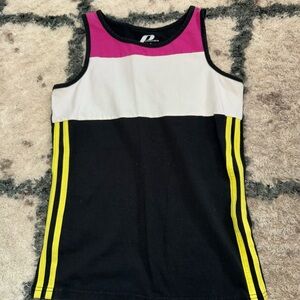 Colorblock Tank Top with Yellow Stripes